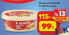 KARMEN KROKANTLI FINDIK KREMASI 500 G fiyat ve kampanya bilgisi
